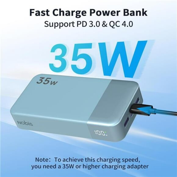 20000mAh fast charging power bank portable battery pack with USB C display - Picture 2 of 7